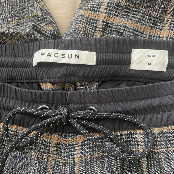 Pacsun Women Slim Stretch Cropped Ankle Cargo Pants Size Medium Gray Plaid - Picture 7 of 9